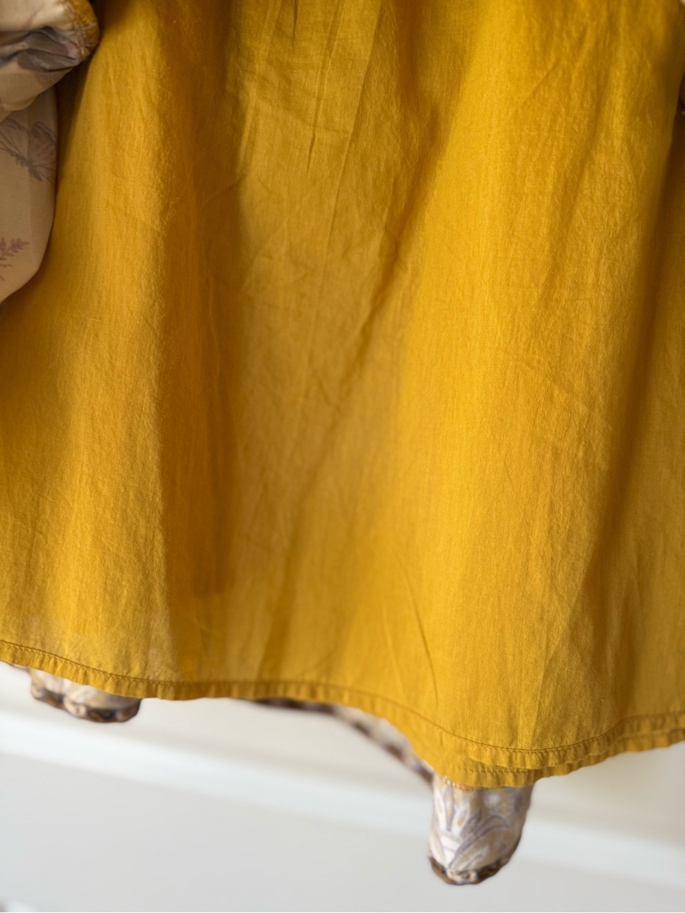 Sundance Parisian Menagerie Tiered Bird Print Midi Skirt in Mustard, Lined, XL - Picture 11 of 14